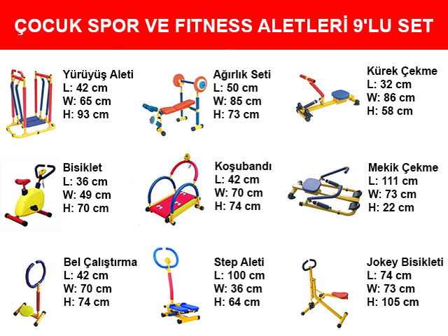 3. KAMPANYA - OCUK SPOR VE FTNESS ALETLER 9'LU SET